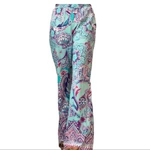 Aryeh Mint green paisley print wide leg Palazzo pants NWT